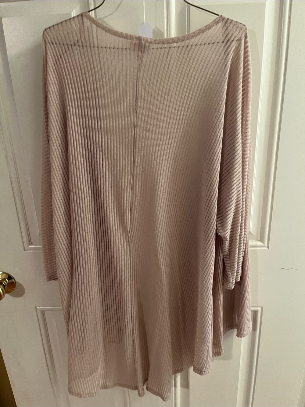 LuLaRoe Tan/Cream Color Ribbed Open-Front Cardigan - Picture 4 of 6